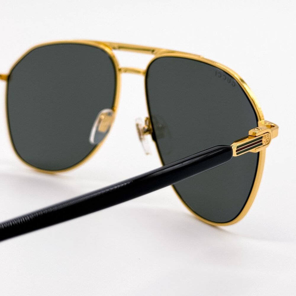NEW GUCCI SUNGLASSES GG1220S 001 BLACK/GOLD UNISEX EYEWEAR - Picture 6 of 11